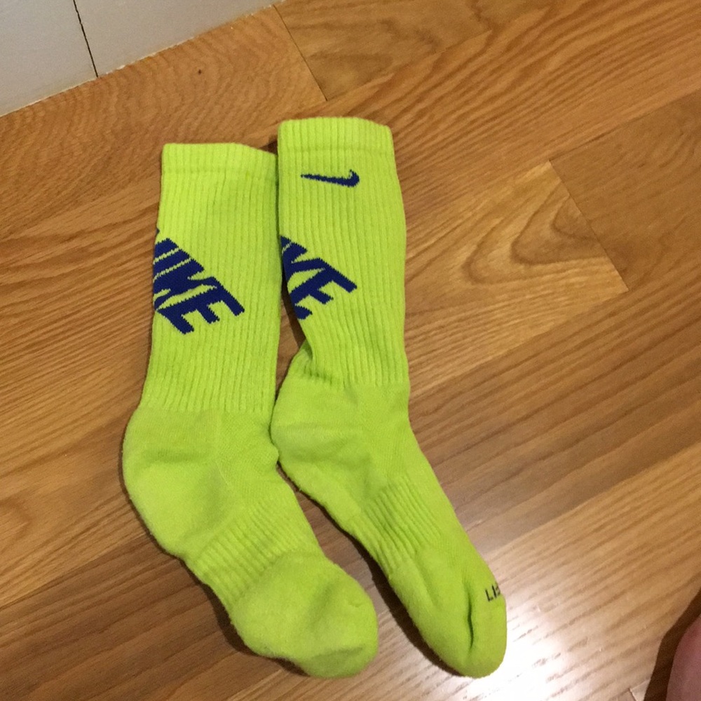Neon blue nike elite socks